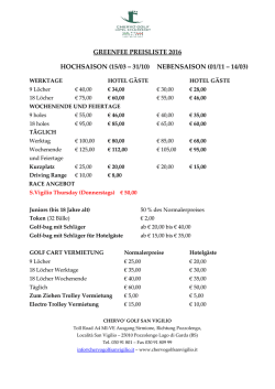 Green Fees 2016 - Cherv&ograve; Golf San Vigilio