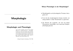 Morphologie und Phonologie