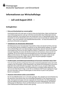 Informationen zur Wirtschaftslage - Juli und