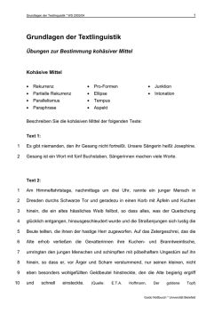 Grundlagen der Textlinguistik