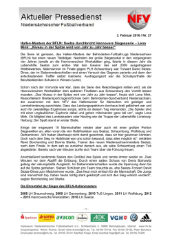 Hallenmasters-Pressemittteilung des NFV