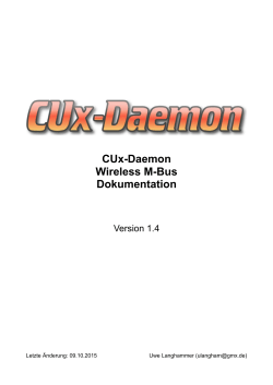 CUx-Daemon Wireless M-Bus Dokumentation