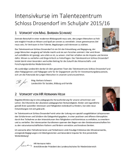 Intensivkurse im Talentezentrum Schloss