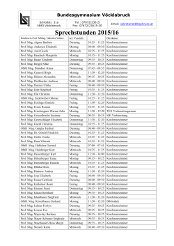 Sprechstunden 2015/16 - Schulen