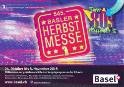 www.basel.ch 24. Oktober bis 8. November 2015 - Kanton Basel