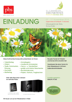 EINLADUNG 07. - 17. November 2015