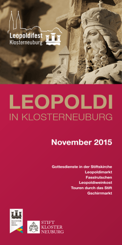 November 2015 - Stift Klosterneuburg