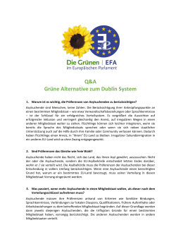 Q&A Grüne Alternative zum Dublin System
