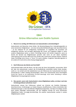 Q&A Grüne Alternative zum Dublin System