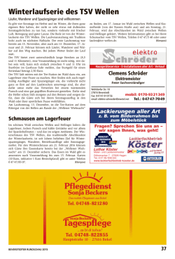 Winterlaufserie des TSV Wellen - Nordsee