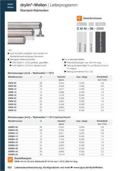 drylin&reg;-Wellen | Lieferprogramm