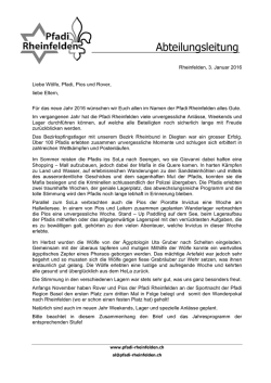 Jahresbrief Abteilung