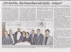 „Ich dachte, dasbraucheh wir nicht -