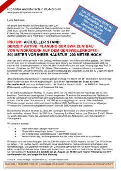 IRRTUM! AKTUELLER STAND: DERZEIT AKTIVE PLANUNG DER