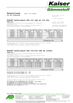 Preisliste - Kaiser GmbH & Co. KG