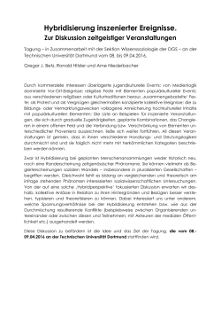 Hybridisierung inszenierter Ereignisse.