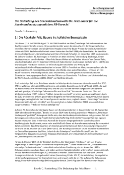 1| Die Rückkehr Fritz Bauers ins kollektive Bewusstsein