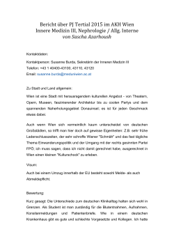 Bericht über PJ Tertial 2015 im AKH Wien Innere Medizin III