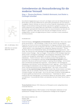 Gottesbeweise als Herausforderung f&uuml;r die moderne Vernunft
