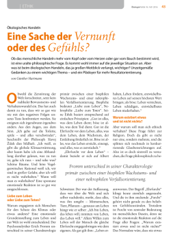 Eine Sache der Vernunft oder des Gef&uuml;hls?