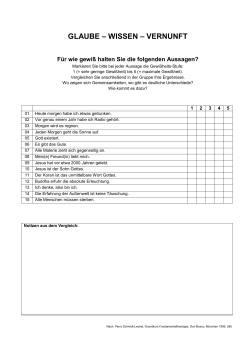 GLAUBE &ndash; WISSEN &ndash; VERNUNFT