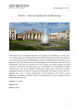 Berlin – Die europäische Aufklärung