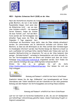 NEU! – Digitales Schwarzes Brett (DSB) an der Alma Nach den