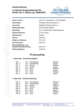 Ausschreibung 3. Klasse Sichtungswettkampf