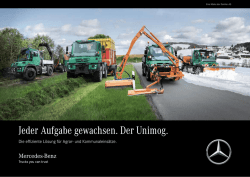 Jeder Aufgabe gewachsen. Der Unimog.