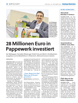 28 Millionen Euro in Pappewerk investiert