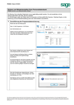 Sichern und Wiederherstellen Ihrer Personaldatenbank