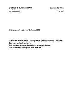 Integration gestalten und sozialen Zusammenhalt sichern Eckpunkte
