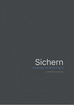Sichern - ProjectWizards
