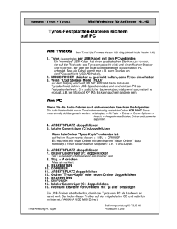 Am PC Tyros-Festplatten-Dateien sichern auf PC
