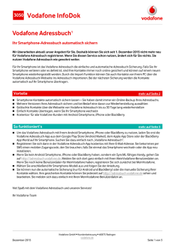 InfoDok 3050: Vodafone Adressbuch