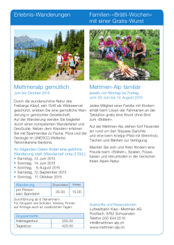 Wanderungen mit Wanderführer - Mettmen-Alp