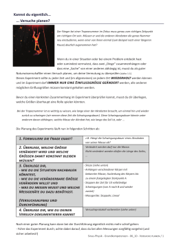 Kannst du eigentlich... Versuche planen? und im Experiment darf