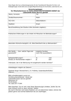 Dieser Bogen dient nur zu Bewerbungszwecken f&uuml;r den
