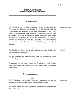 DISZIPLINARORDNUNG DER GEMEINDESCHULE SAMEDAN A