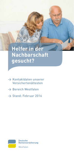 Helfer in der Nachbarschaft gesucht?