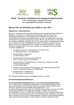 DAAS – Deutscher Arbeitskreis für Analytische Spektroskopie in der
