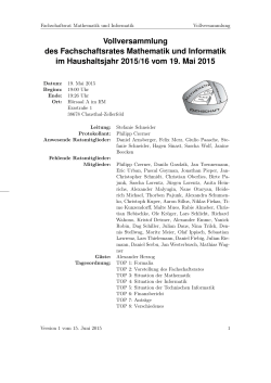 Vollversammlung des Fachschaftsrates Mathematik und Informatik