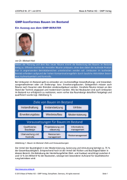 GMP-konformes Bauen im Bestand - GMP