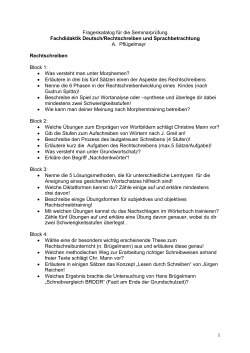 1 Fragenkatalog für die Seminarprüfung Fachdidaktik Deutsch