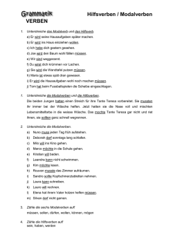 Hilfsverben, Modalverben (Übungsblatt)