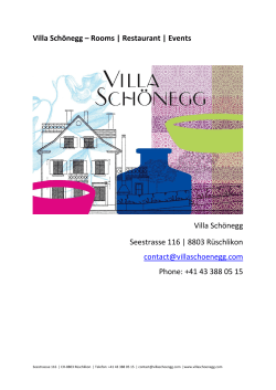Villa Schönegg – Rooms | Restaurant | Events Villa Schönegg