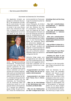 :: Das Schuljahr 2014/2015