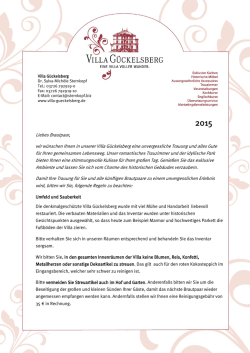 Hinweise - Villa G&uuml;ckelsberg