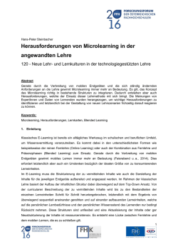 Herausforderungen von Microlearning in der angewandten Lehre