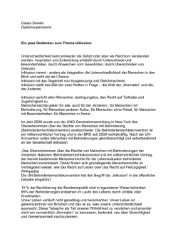 Ein paar Gedanken zum Thema Inklusion